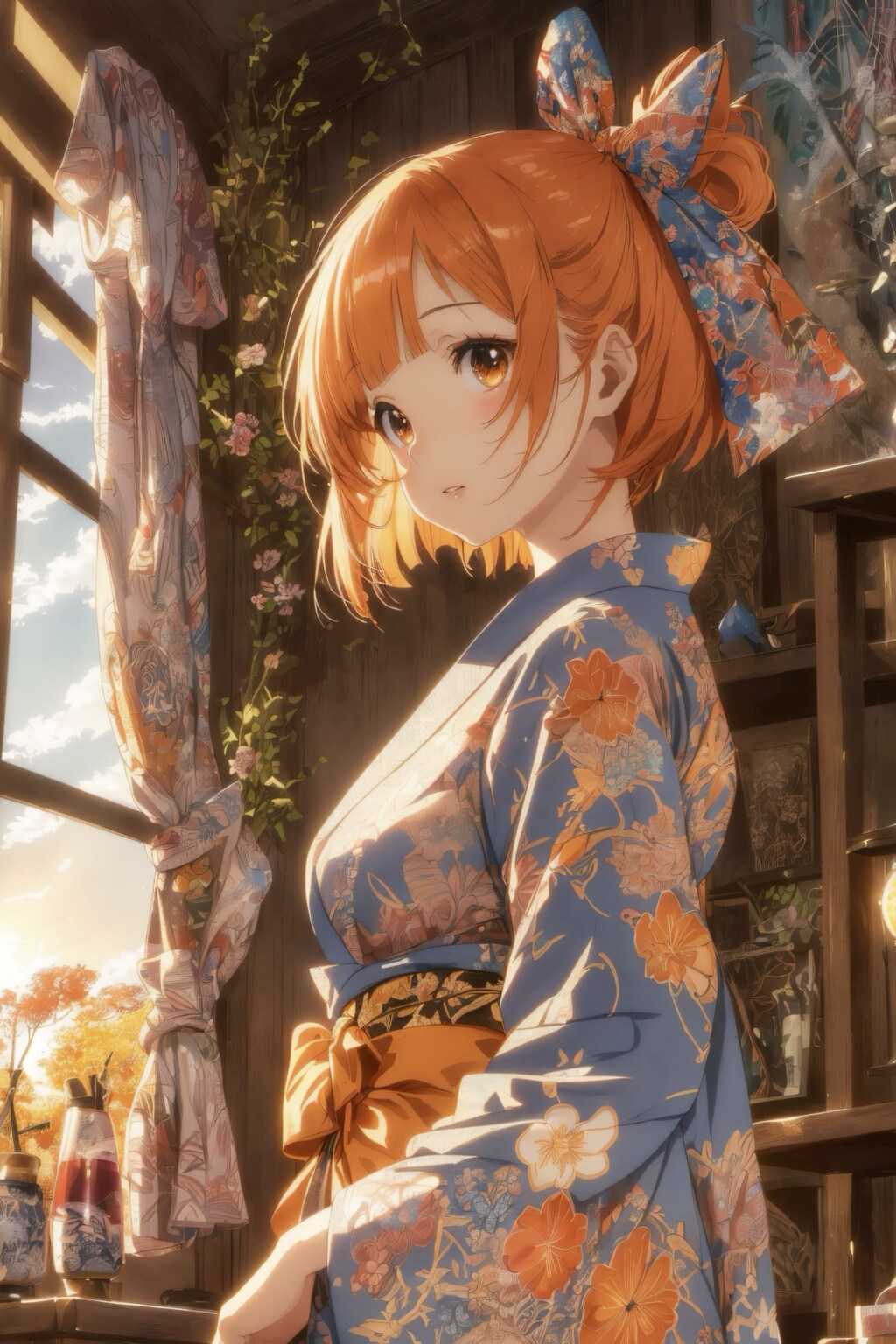 ゼンタグルな和服と夕暮れ91