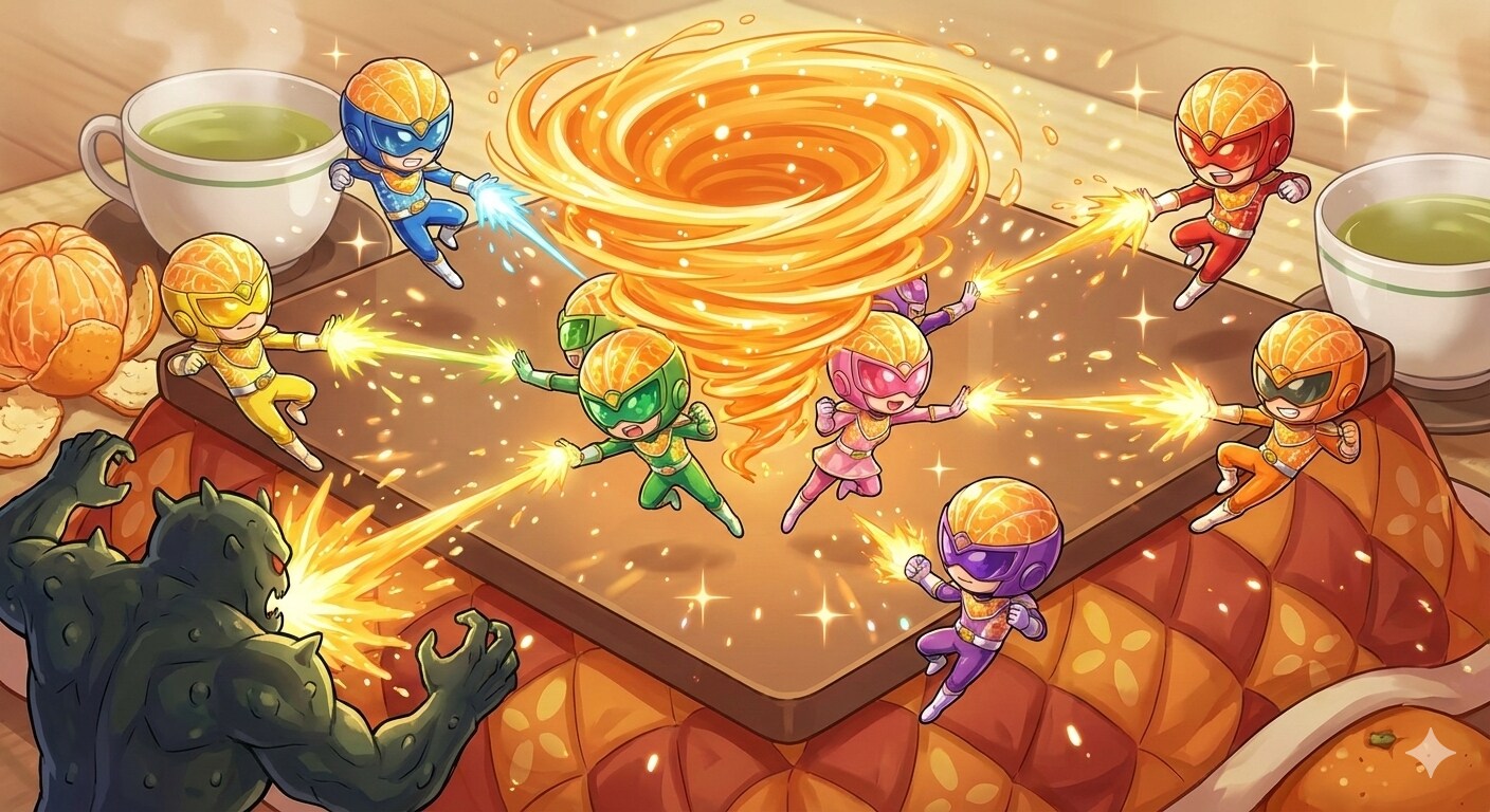 オレンジセブンヒーロー「みかん戦隊」登場！