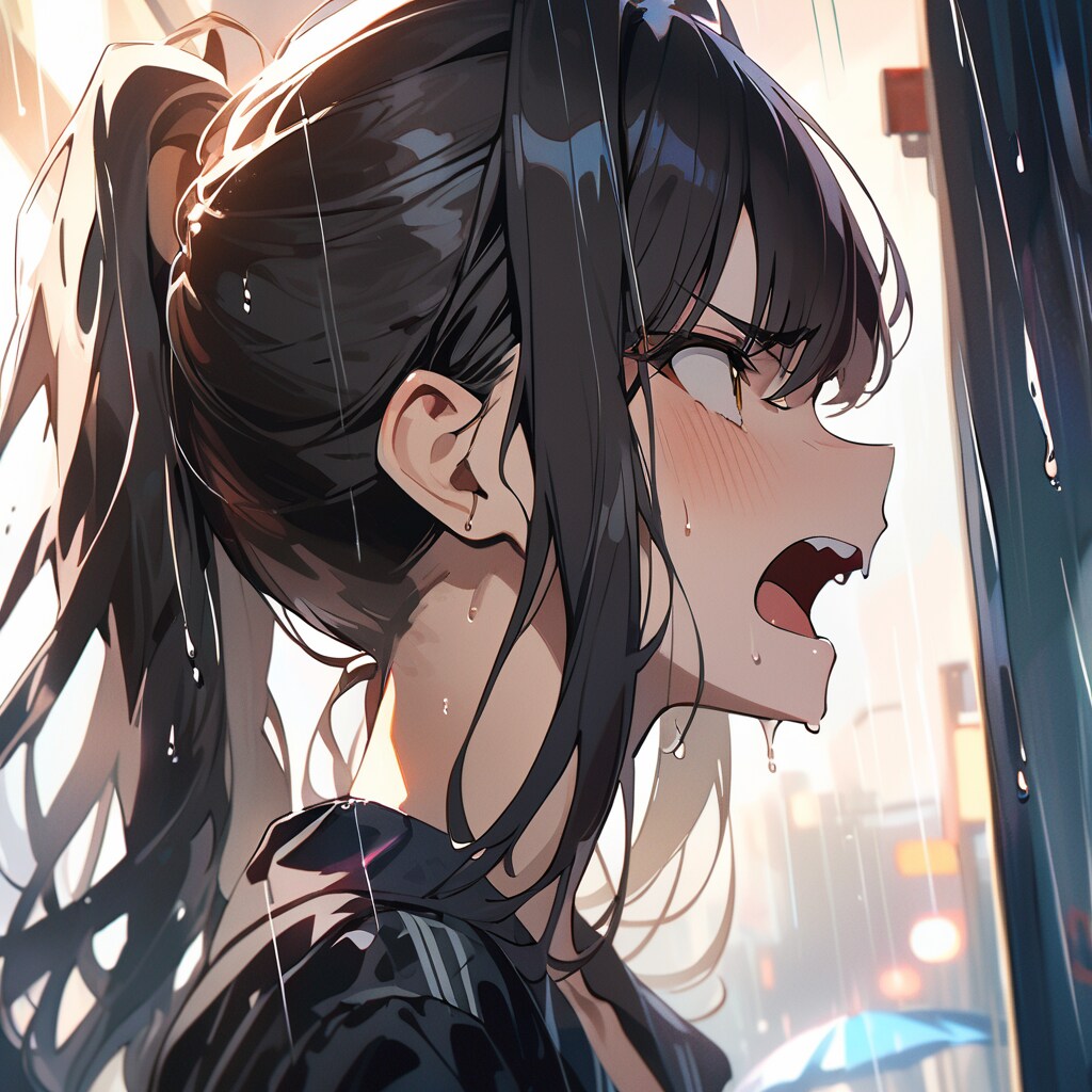 怒りの横顔美人