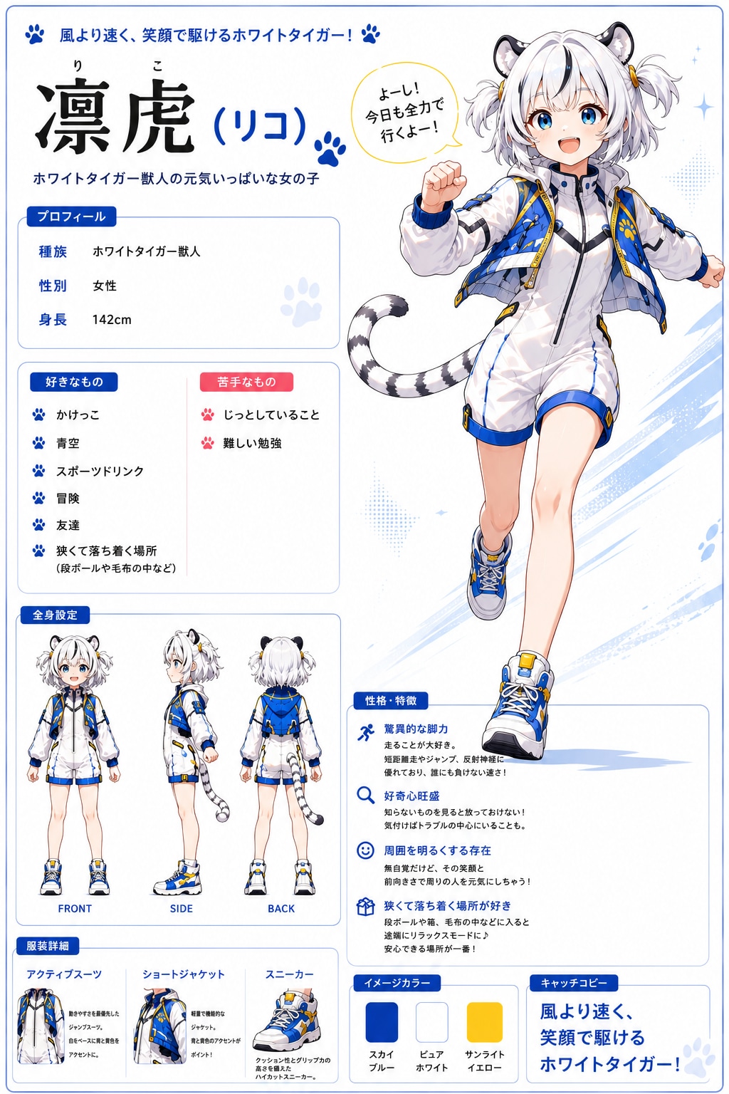 ホワイトタイガー娘ちゃん命名「凛虎(リコ)」ちゃん🐯