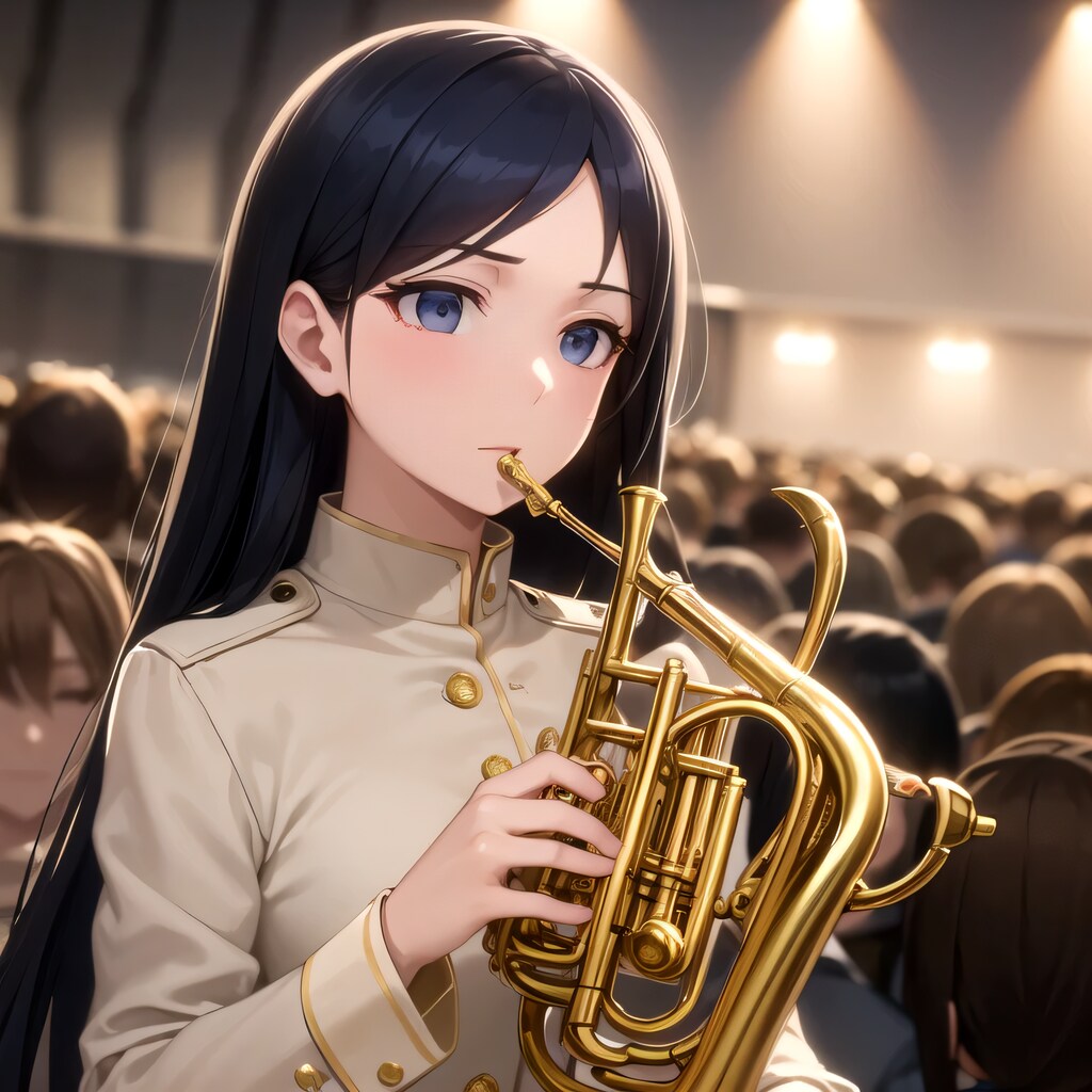 黒髪ロングでブラスバンドの少女２