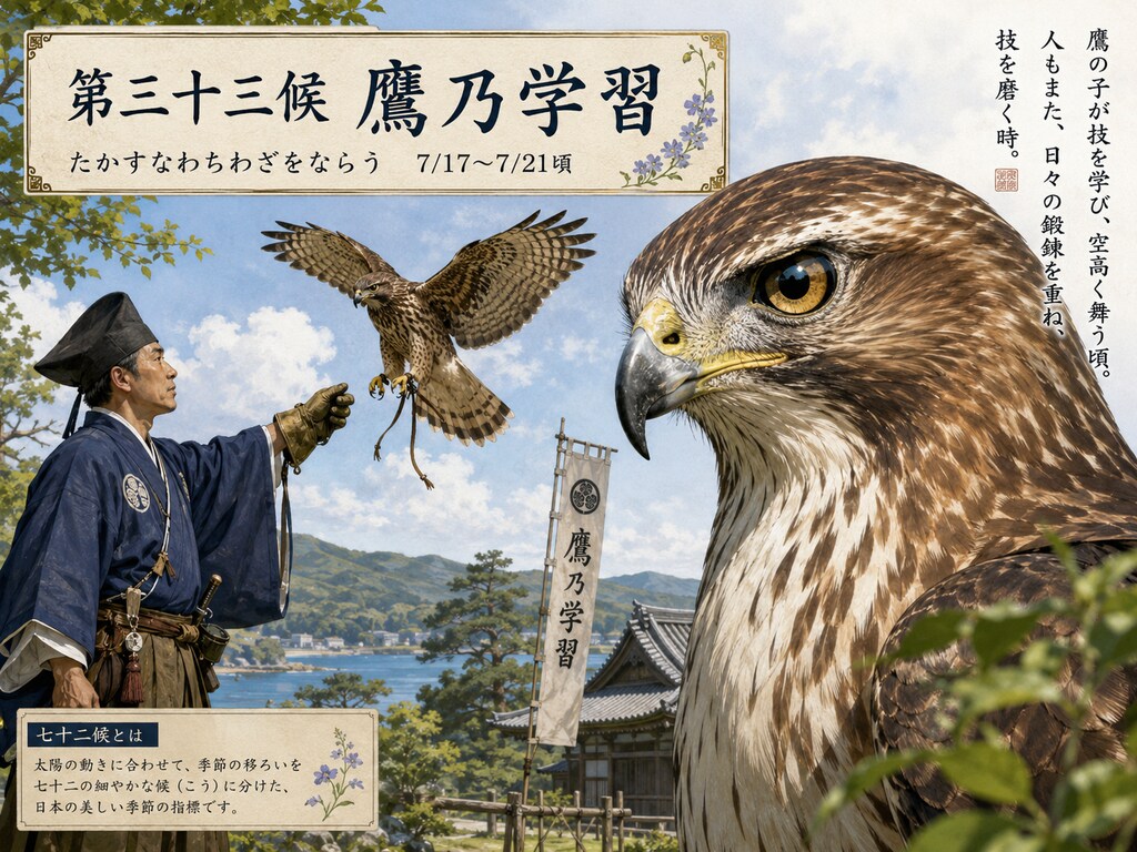 第三十三候「鷹乃学習 (たかすなわちわざをならう)」7/17～7/21頃