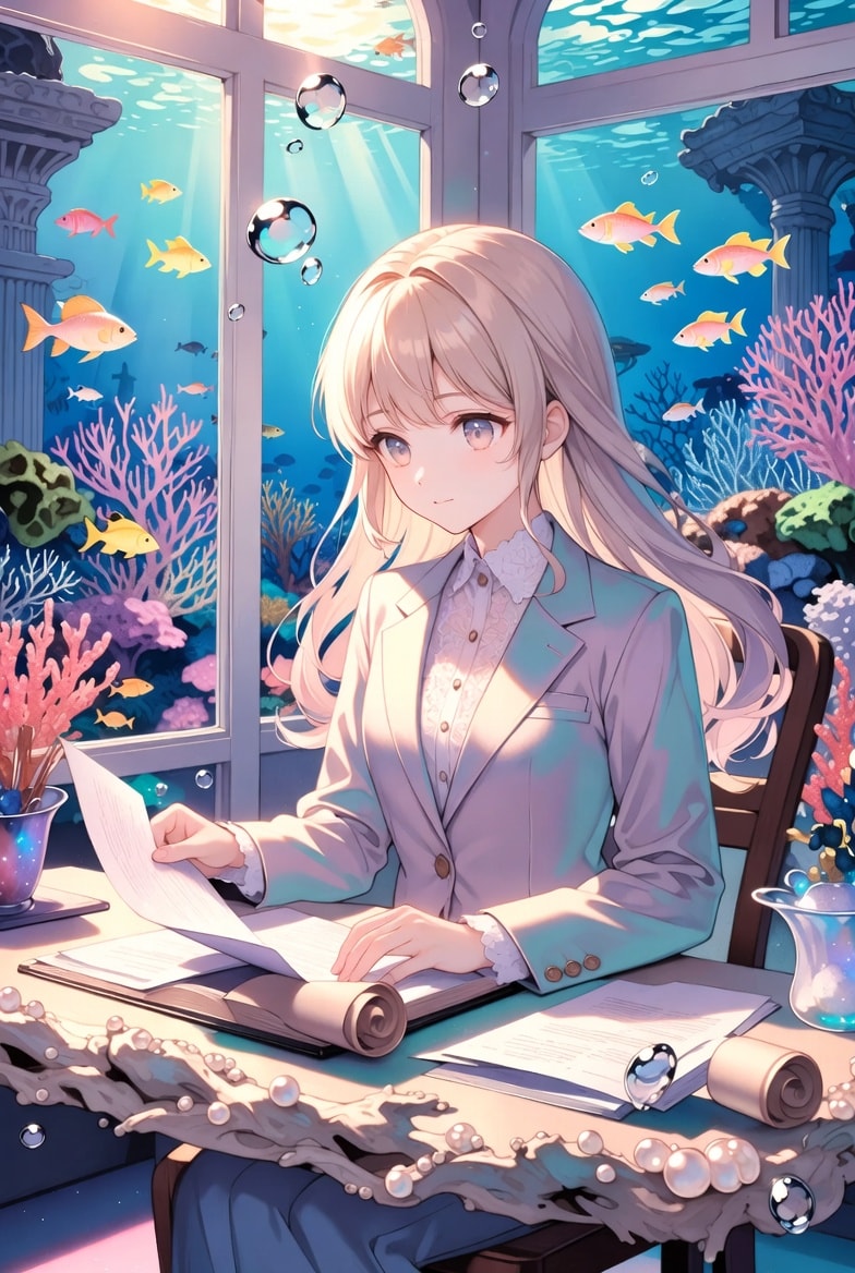 海の中のオフィス | の人気AIイラスト・グラビア