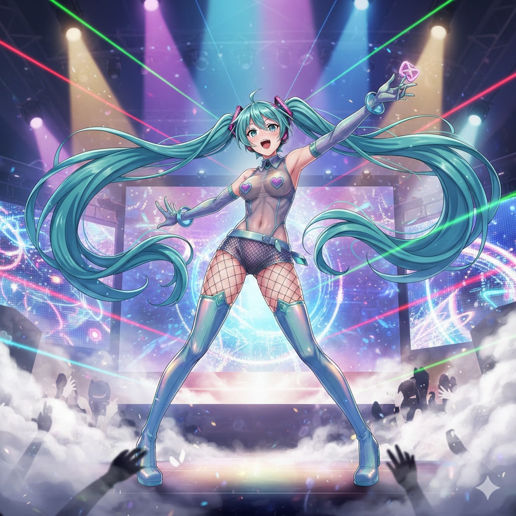 ニップレス風衣装でライブするミクさん🎶