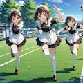 放課後メイドタイム♪〜スカートひらりの青春日誌〜　メイド服でサッカー 2枚目