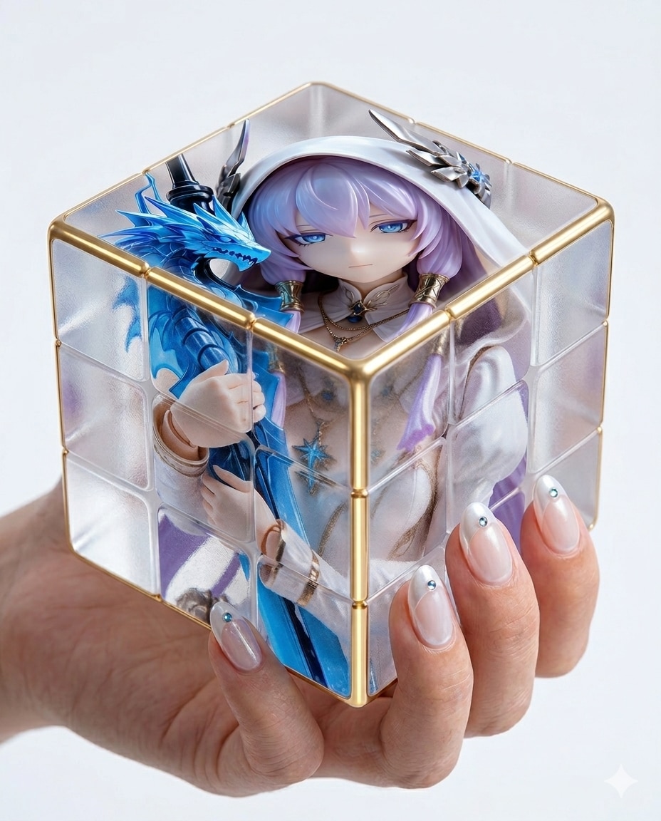 異世界制服少女達　青龍の聖女　アクリルルービックキューブフィギュア