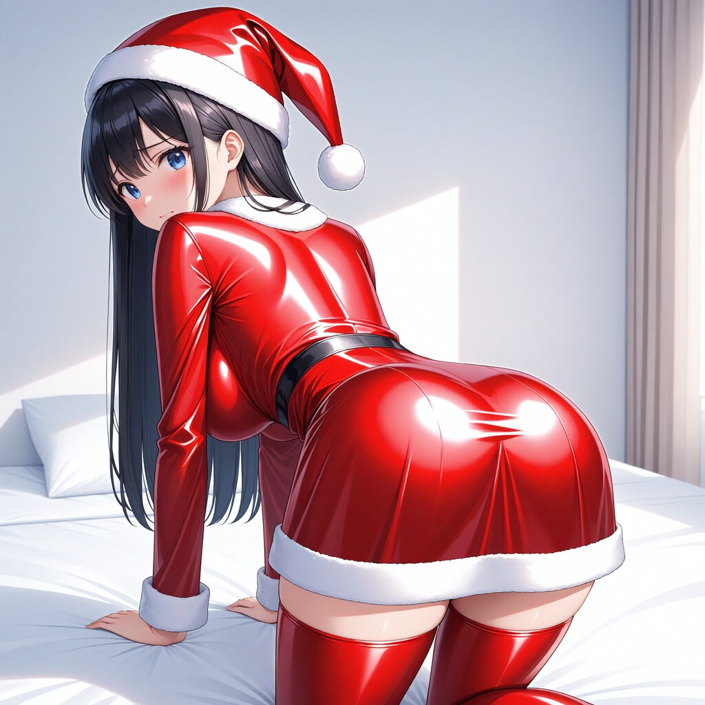 エナメルサンタ服四つん這い後ろから