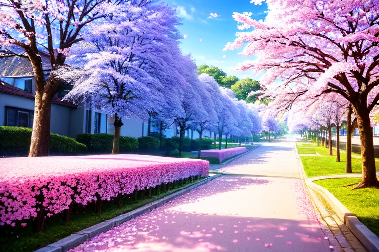 背景　桜並木