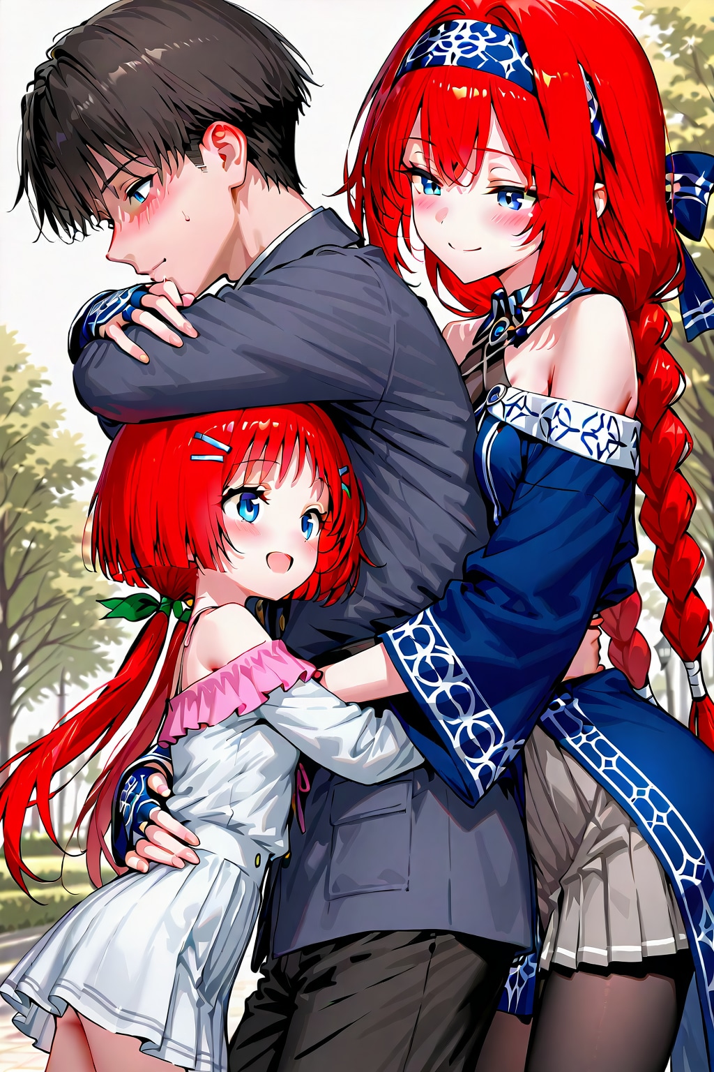 嫁と娘に囲まれて