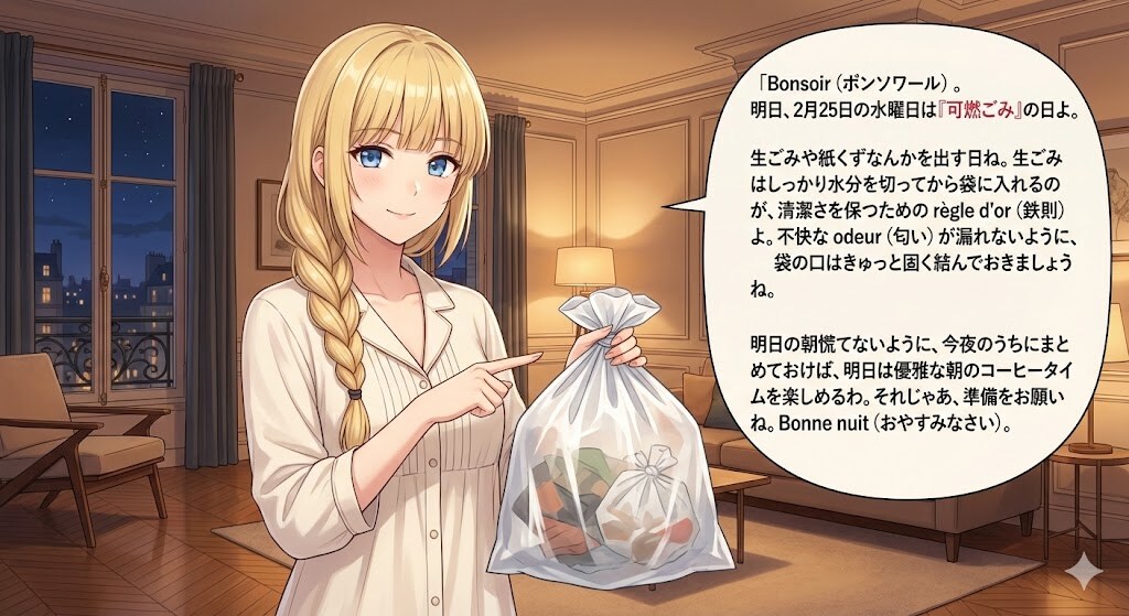 ゴミの日を教えてくれるタスク