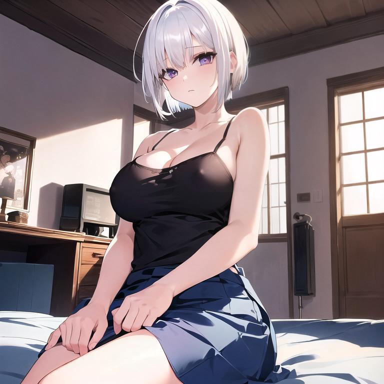 くつろぐキャミソール女子