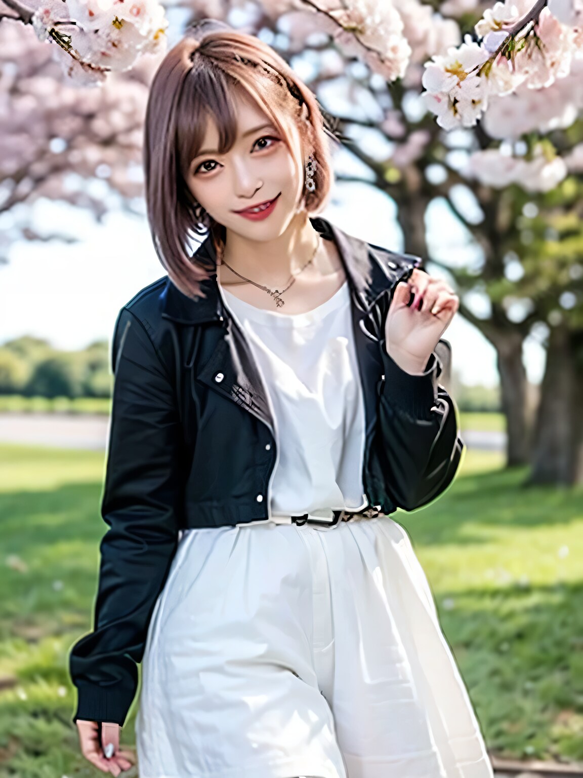 茶髪ロングでジャケットの美女 | の人気AIイラスト・グラビア