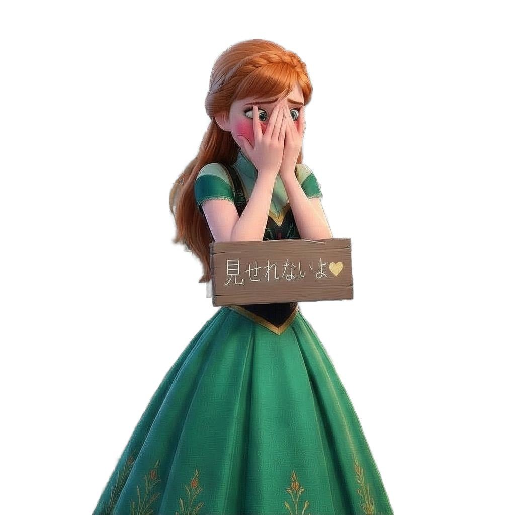 アナと雪の女王のサイン持ち「見せれないよ♡」 ポーズコレクション