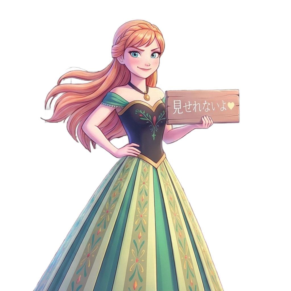 アナと雪の女王のサイン持ち「見せれないよ♡」 ポーズコレクション