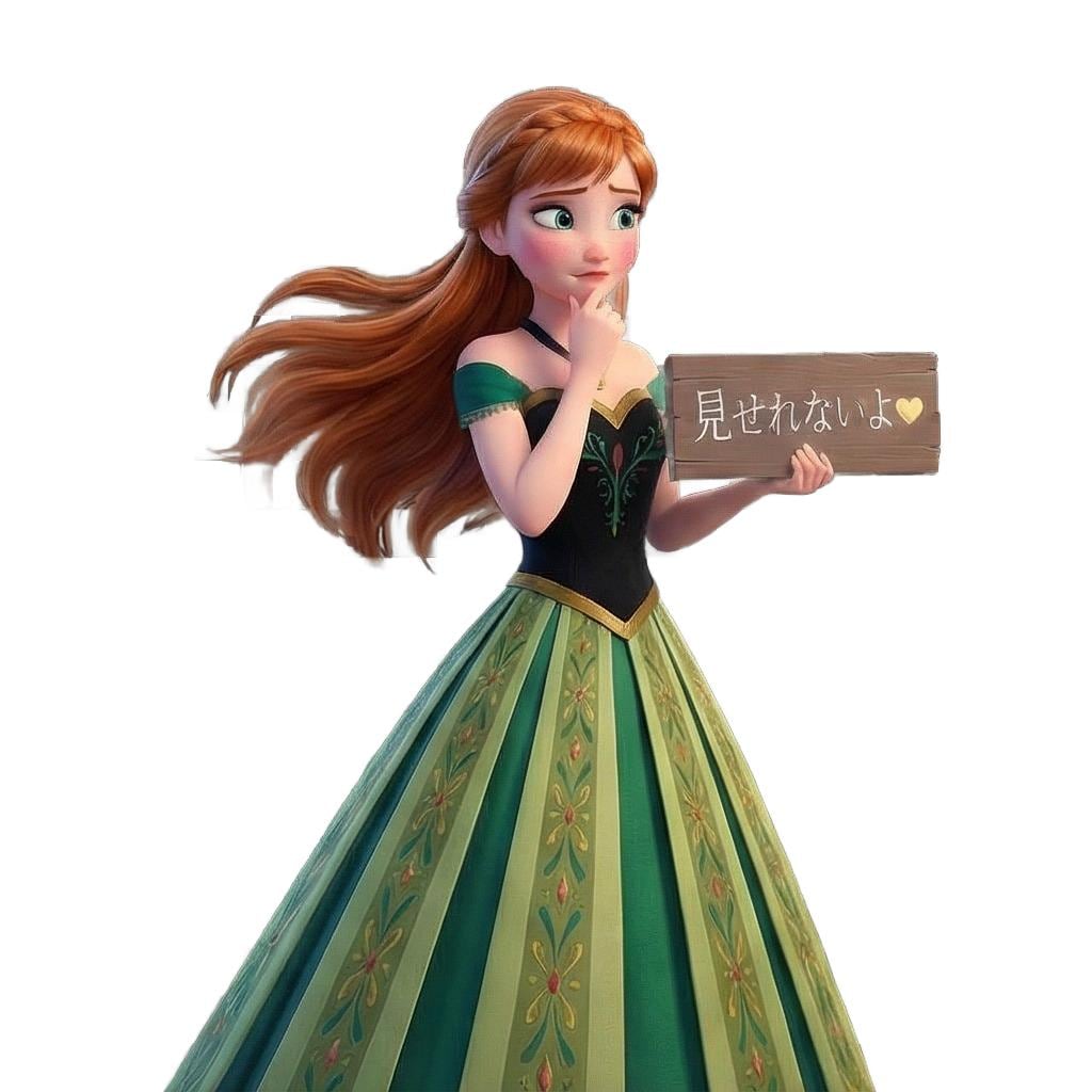 アナと雪の女王のサイン持ち「見せれないよ♡」 ポーズコレクション