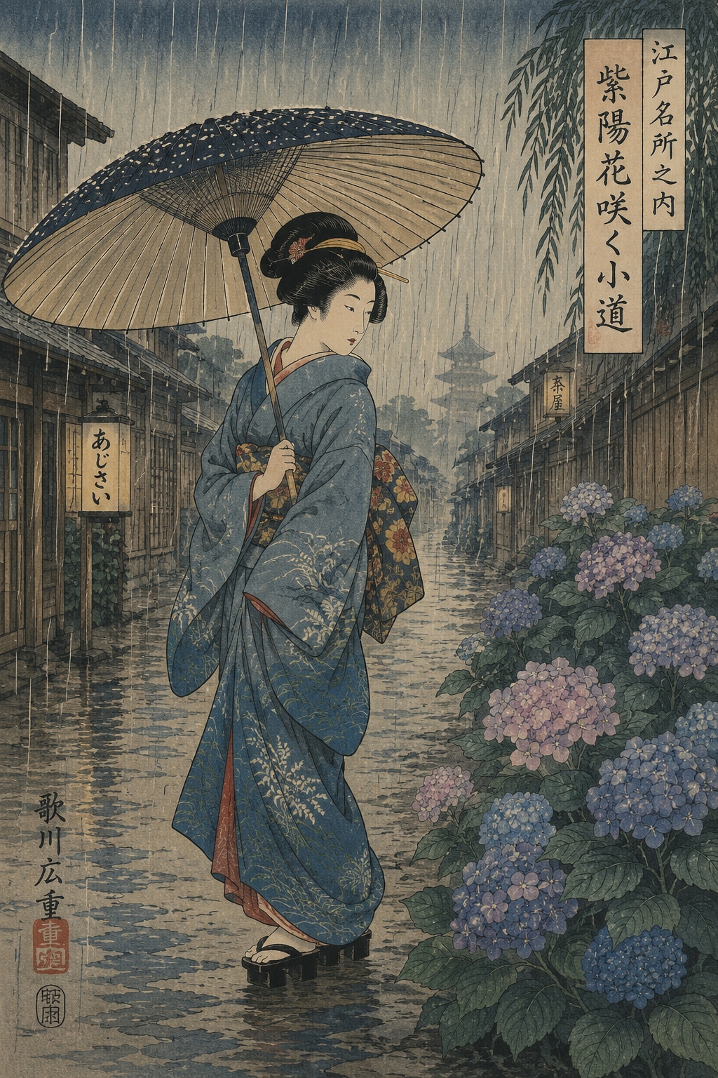 Hydrangeas and Lady