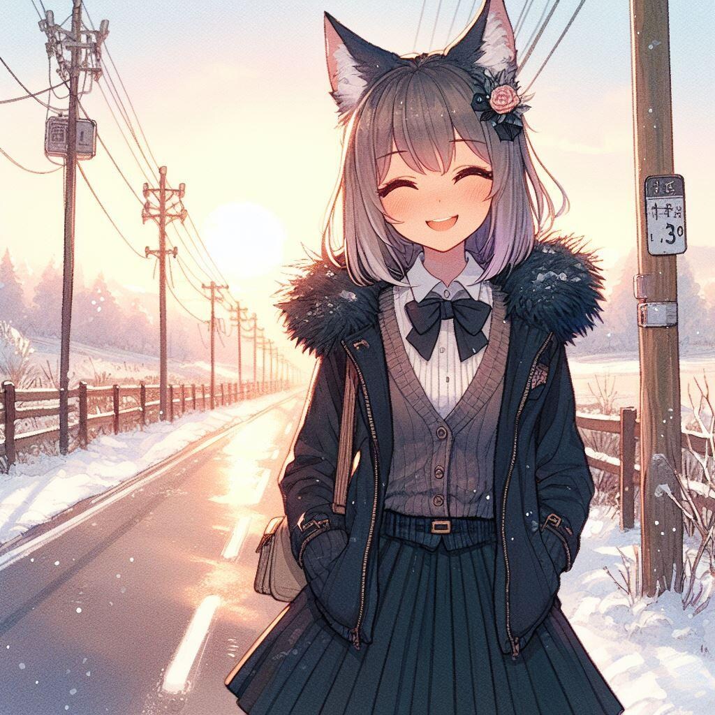 通学中のウルフちゃん