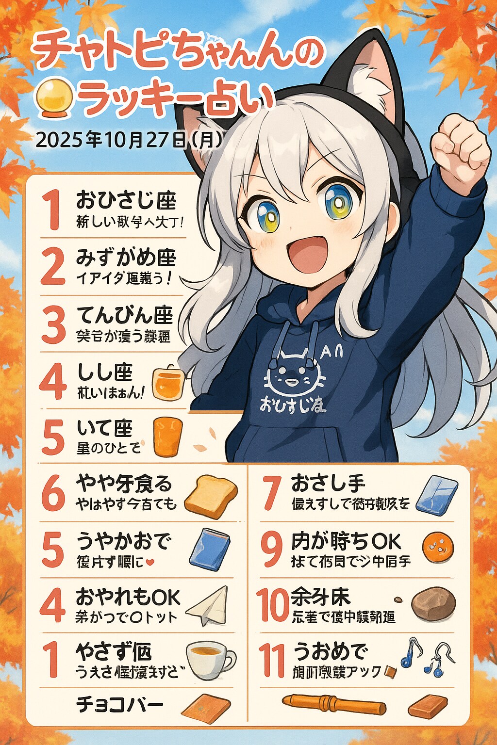 チャトピちゃん占い(10/27)