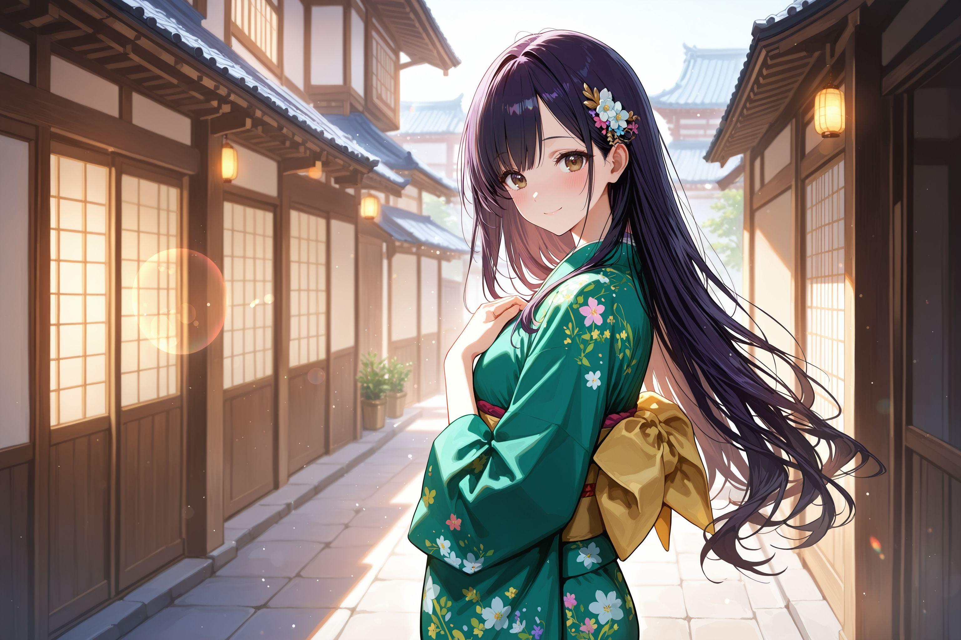 古都でであった着物少女