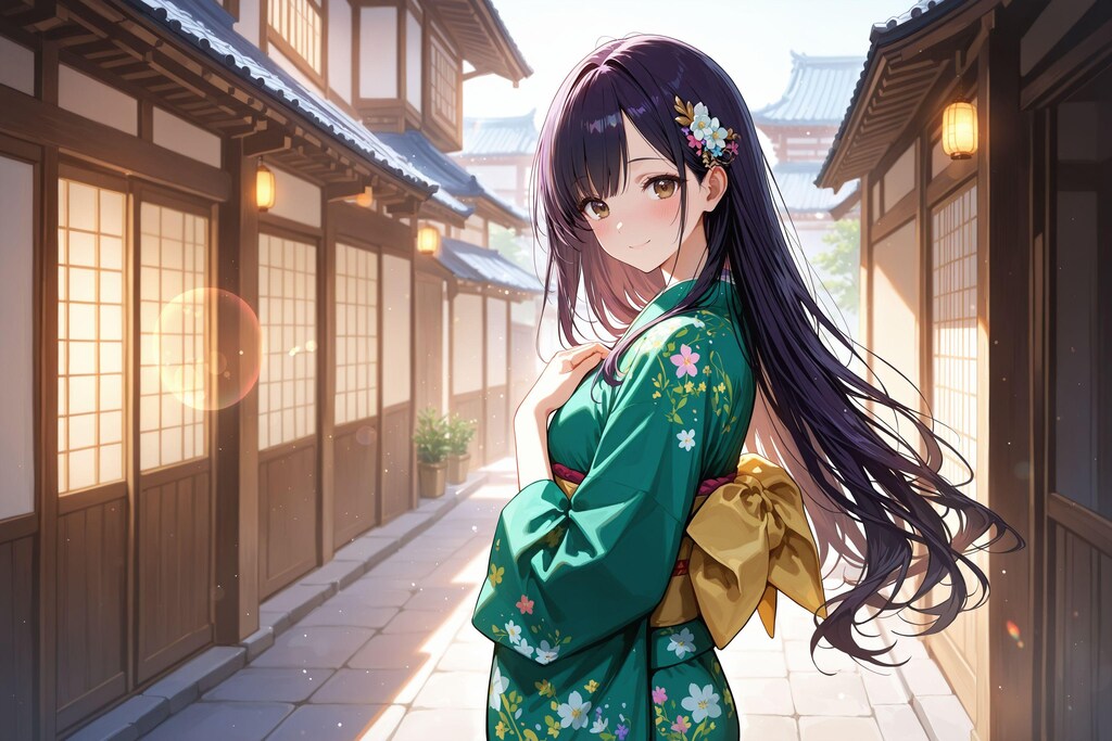古都でであった着物少女