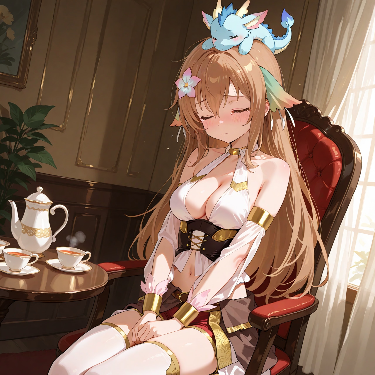 仮想世界のパーツ屋から戻るとあからさまに落胆するイオンちゃん