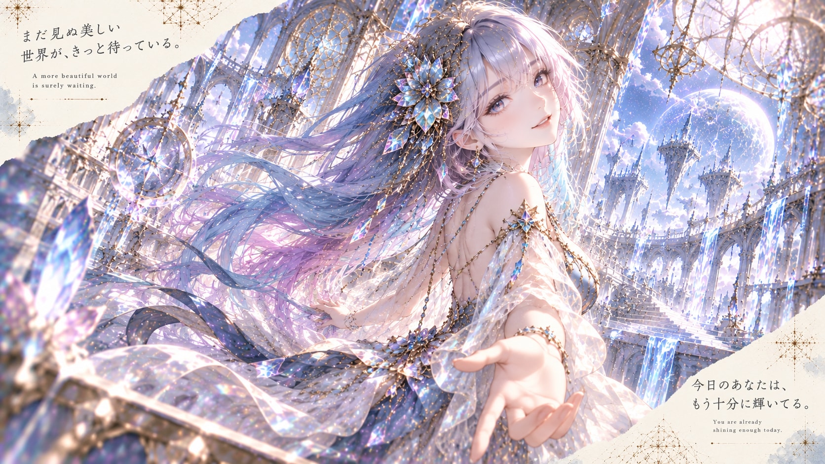 An Invitation to the Radiant Sky Palace  A beautiful world you have yet to see is waiting.  Beyond t | の人気AIイラスト・グラビア