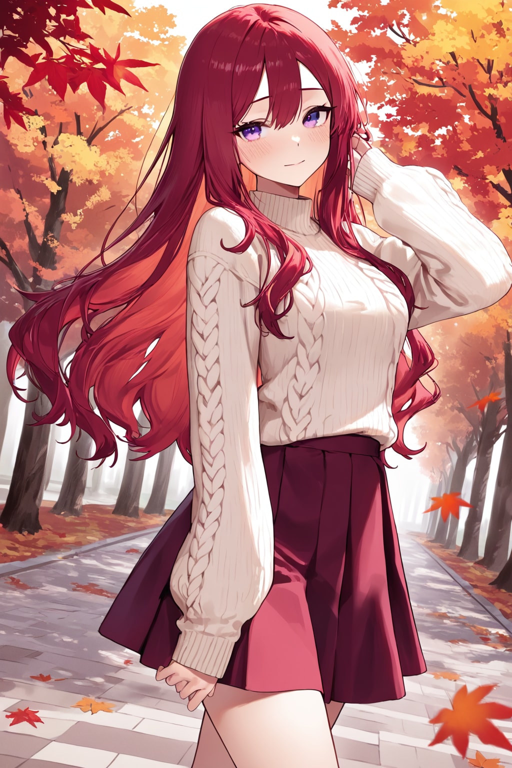 【ＬＩＬＡＣ様版】長身美脚赤髪紫目美少女（春夏秋冬）