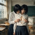 後ろから乳首いじり 2枚目