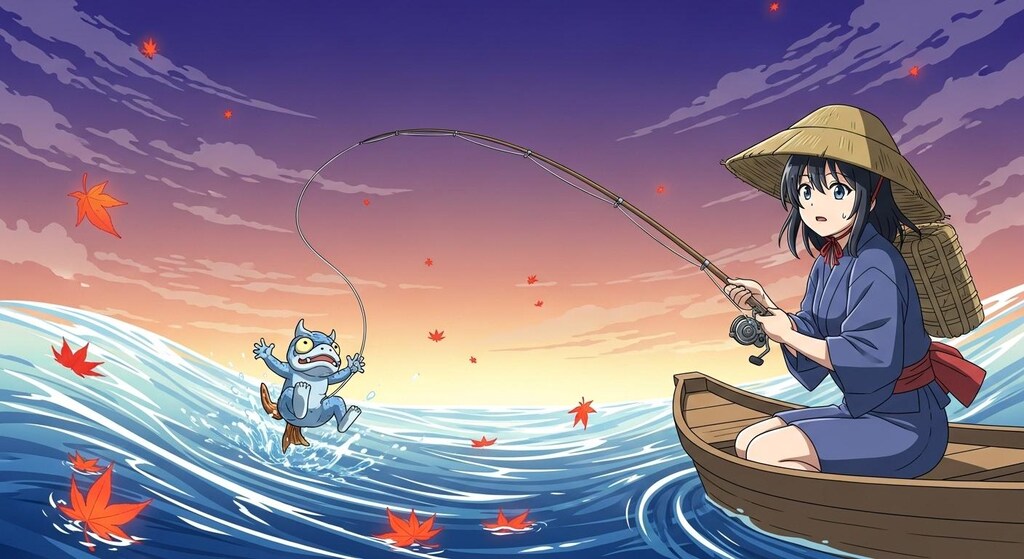 三途の川で釣りをする