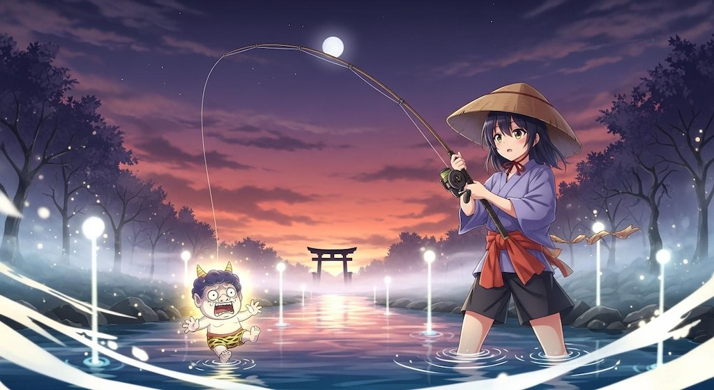 三途の川で釣りをする