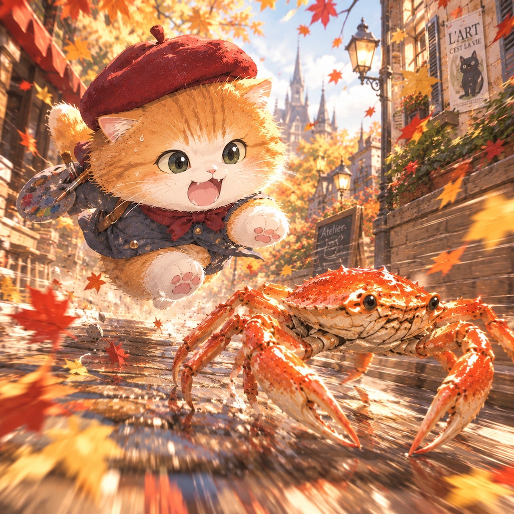 ねこさま、スポーツの秋🦀💦💨🐈💨💨