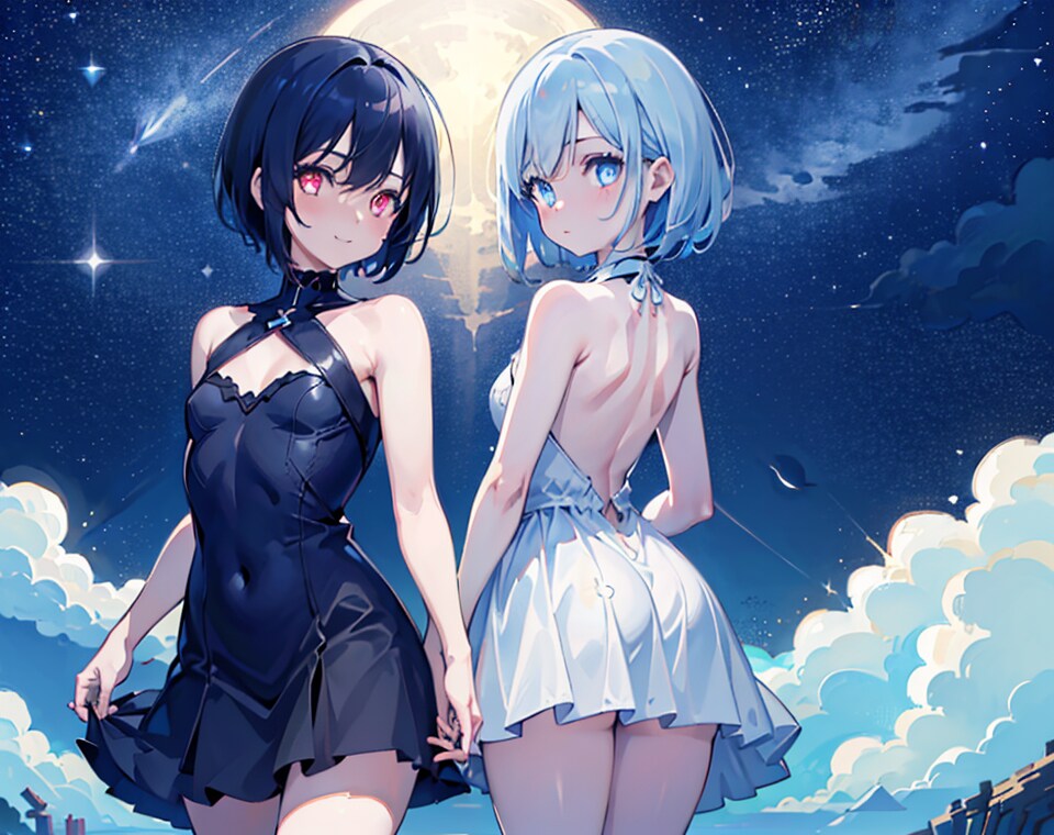 月夜の二人