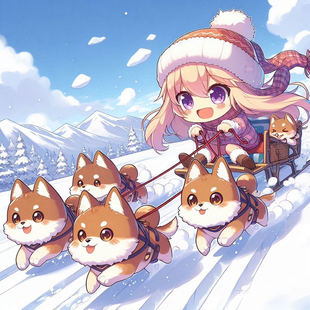 犬ぞりを駆るチビちゃん