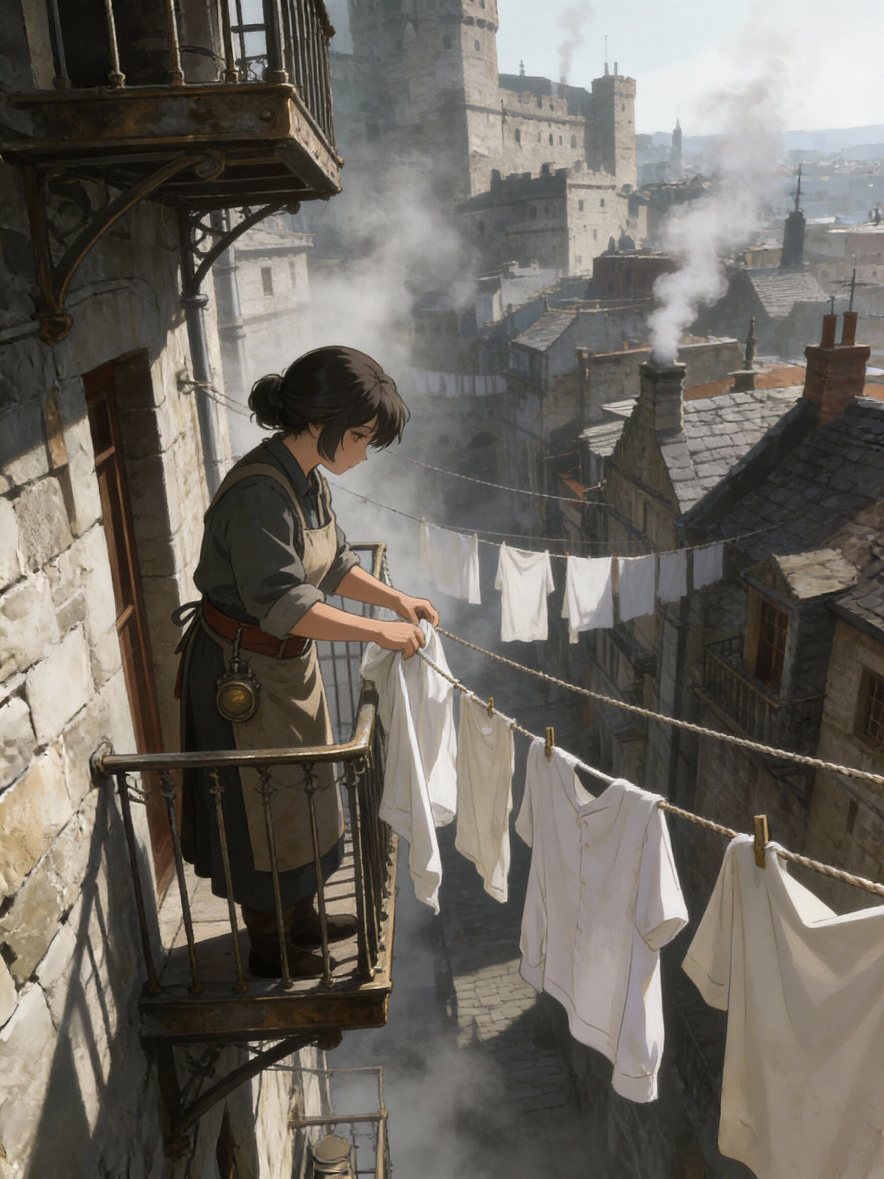 高層の風、主婦の朝