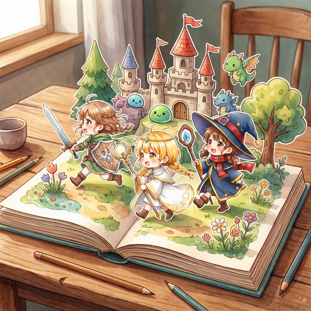 飛び出す絵本な少女