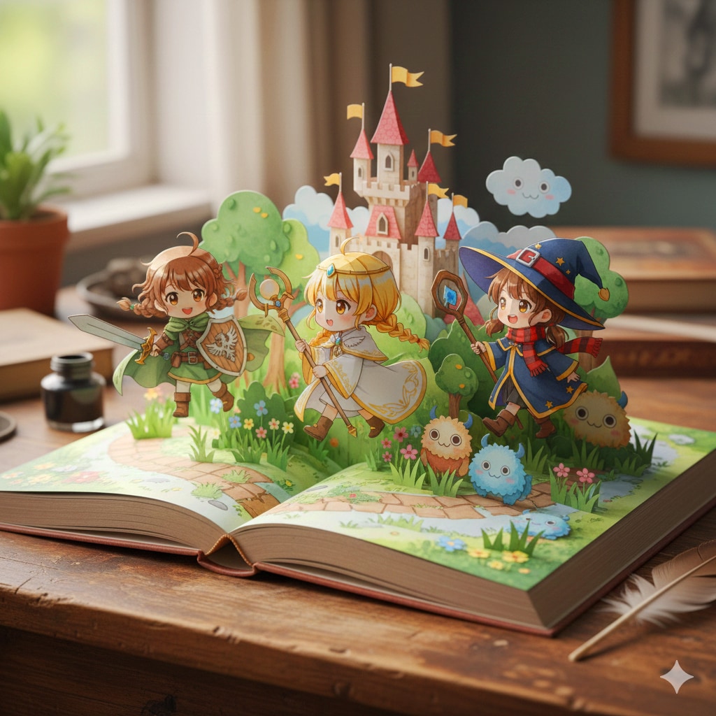 飛び出す絵本な少女