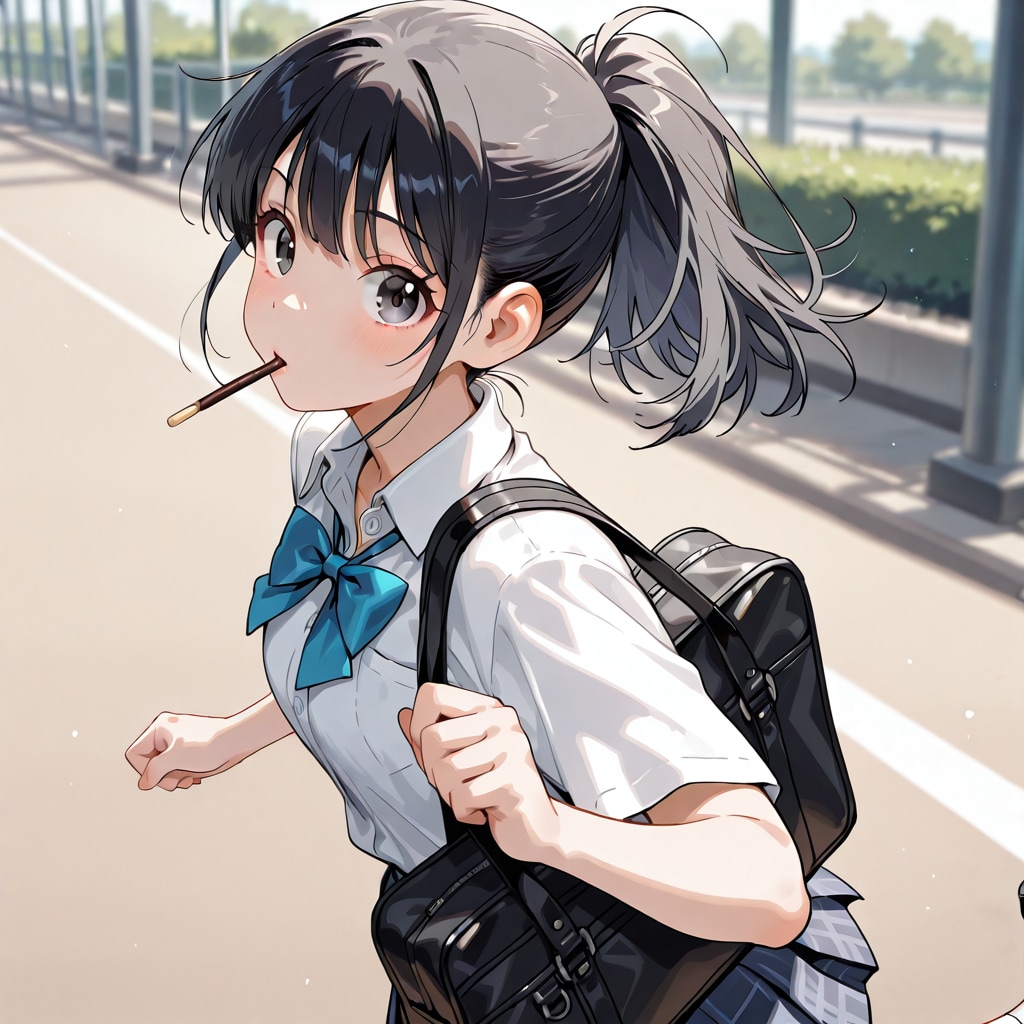 お母さん、なんでもいいから、食べるもの、早く……あっ、意外と早く着いちゃった。ポッキーゲームやる？