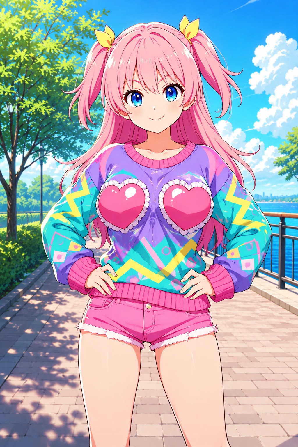 両胸にハートマーク