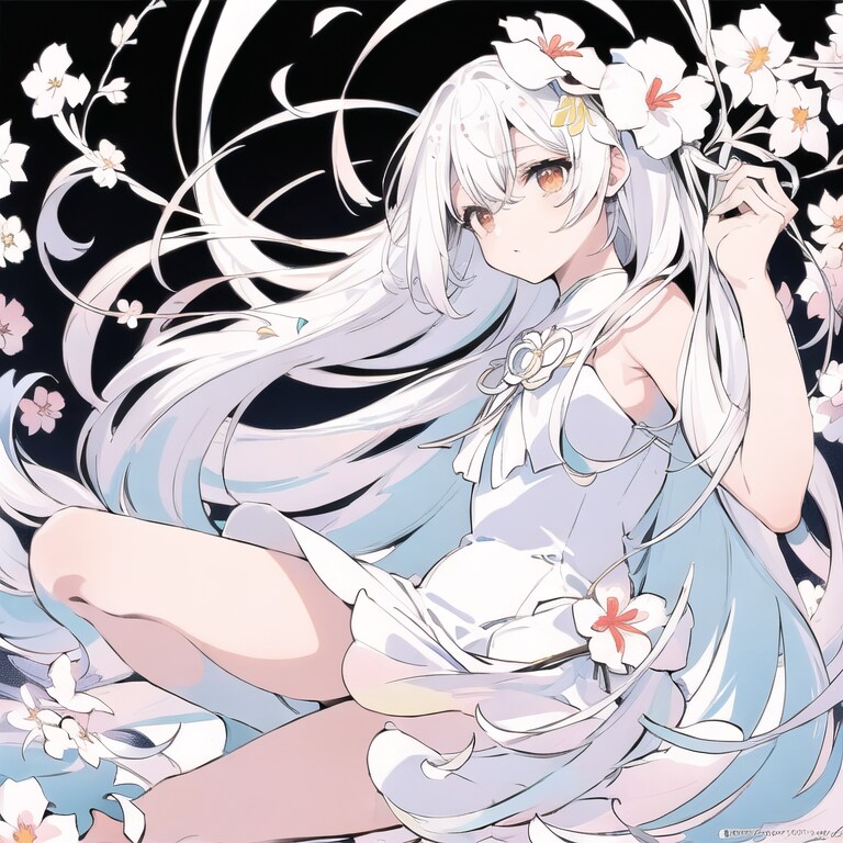 花に囲まれて