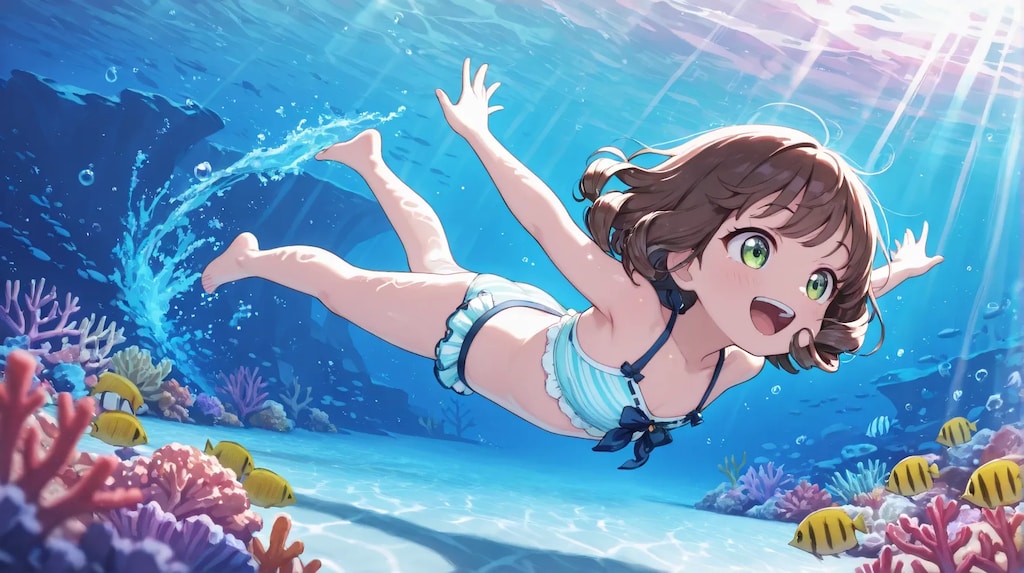 海を満喫中