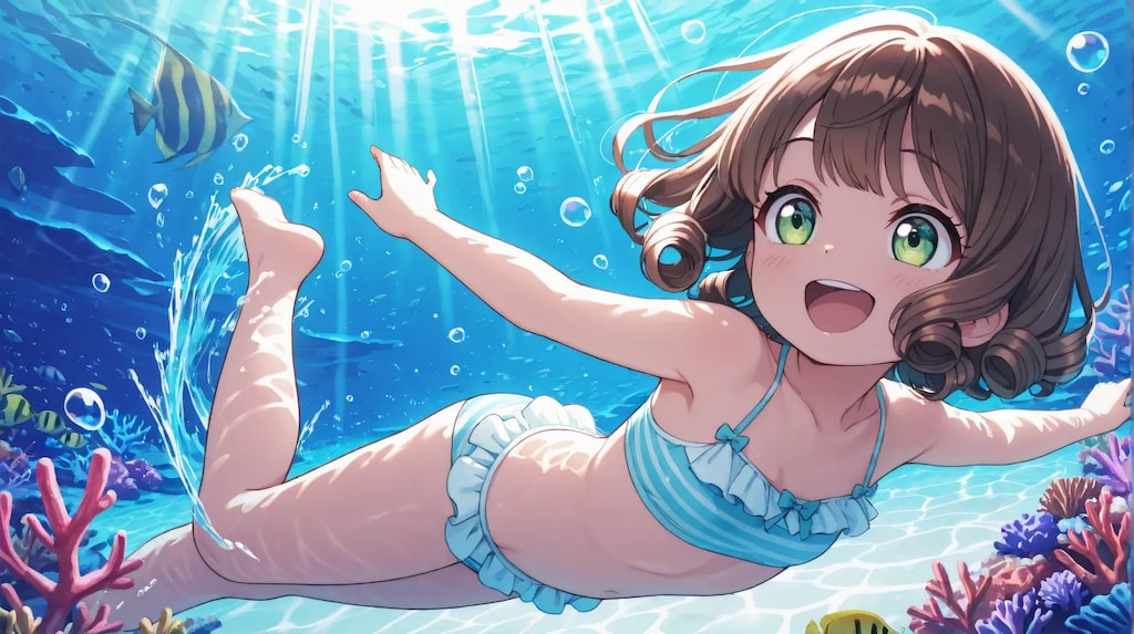 海を満喫中