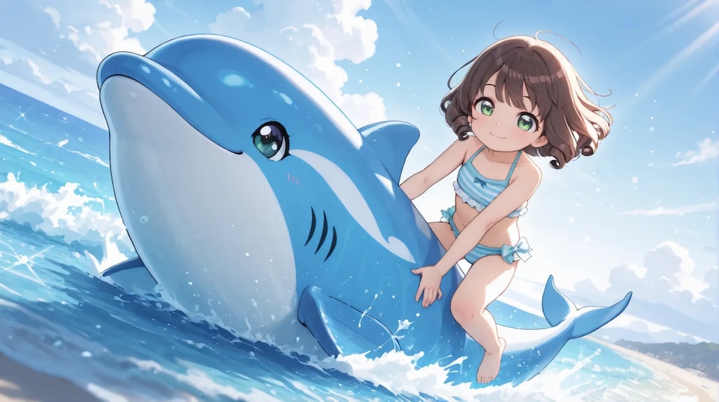 海を満喫中