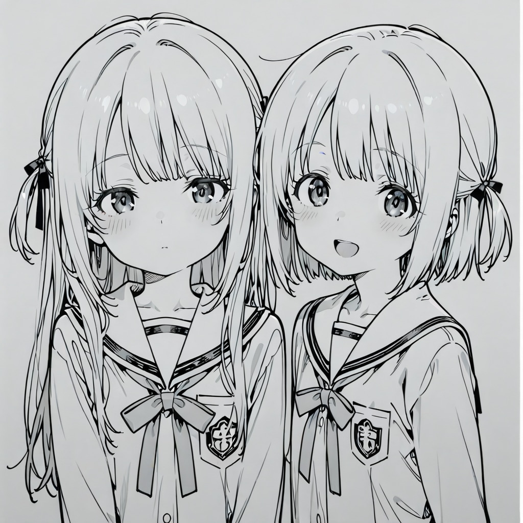 下書きの女の子