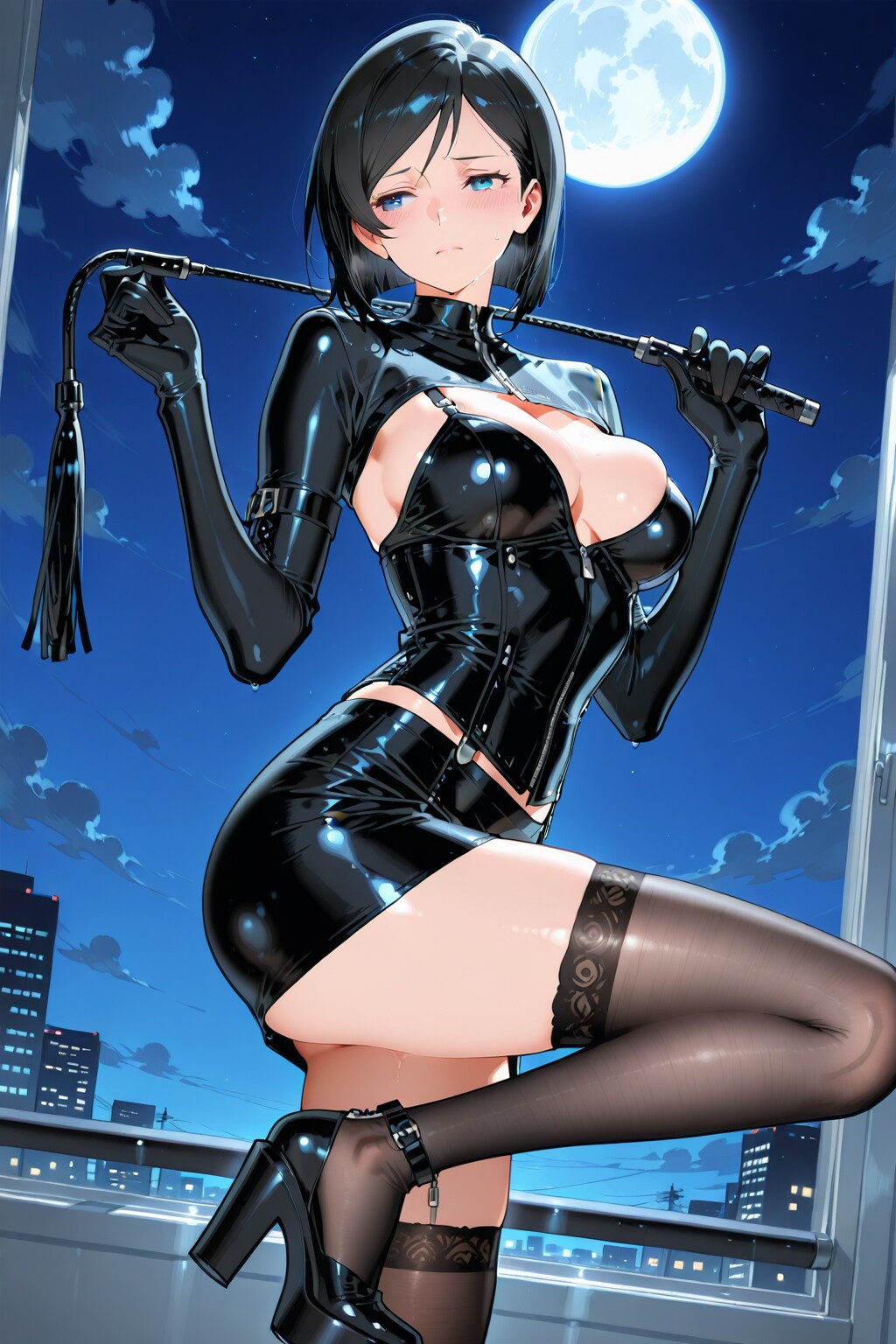 女王様衣装の黒髪女性