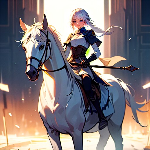 白馬に乗った女戦士
