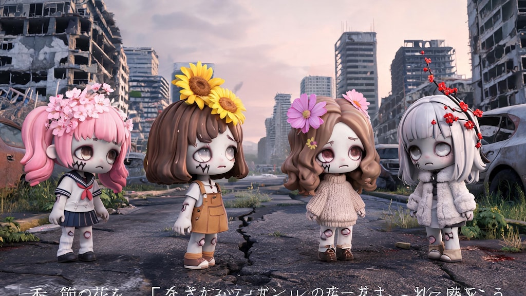 【異形頭✕花】花に侵食されゾンビ化した少女たち