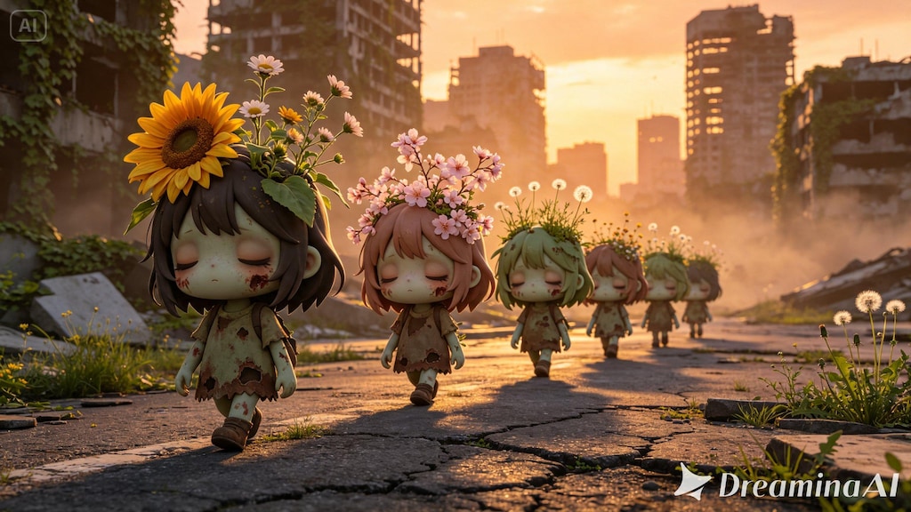 【異形頭✕花】花に侵食されゾンビ化した少女たち