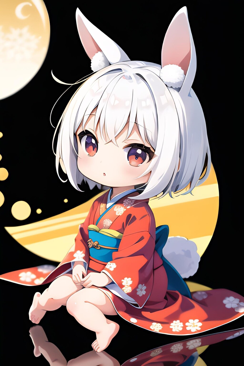 うさぎ娘は月を見る