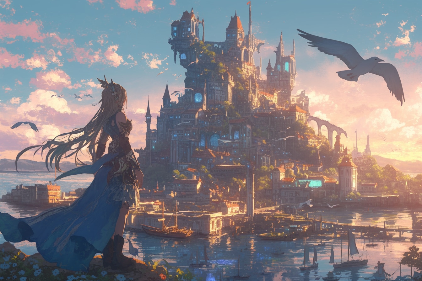 ファンタジックポートシティー | の人気AIイラスト・グラビア