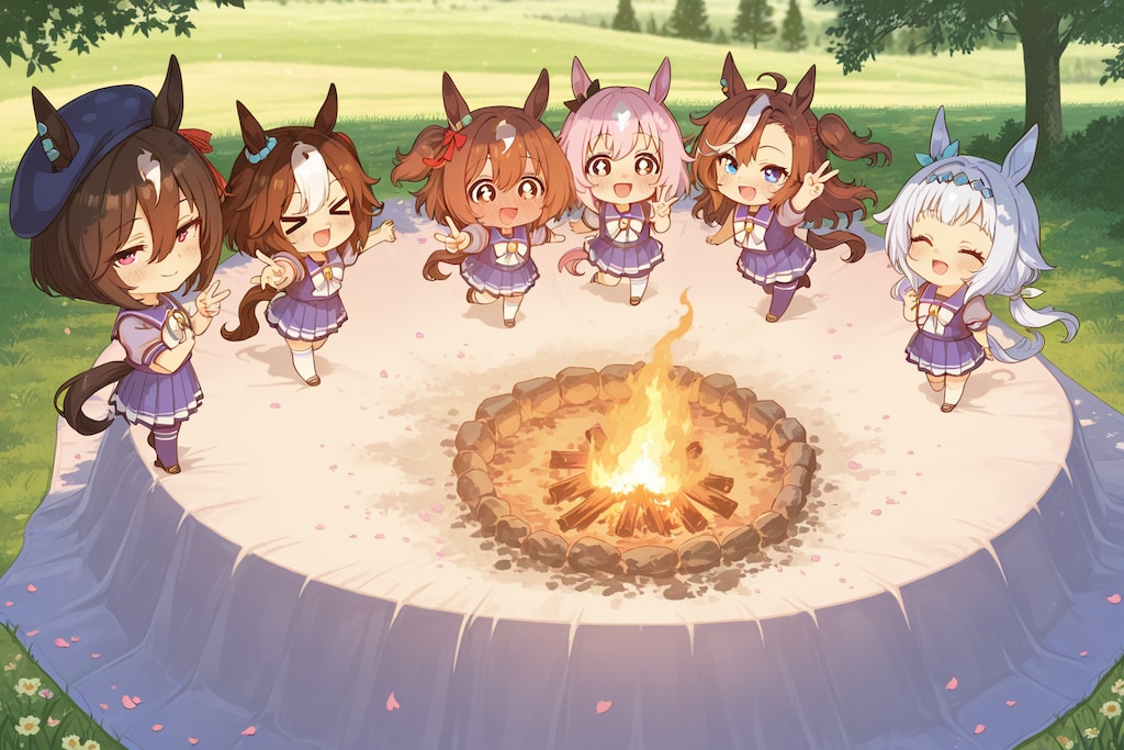 a small campfire,『小さなキャンプファイヤー』。